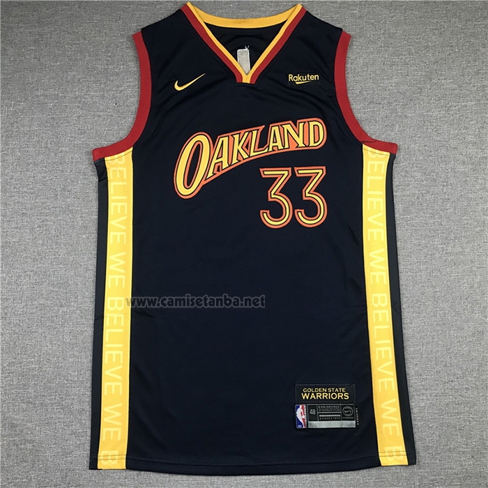 Camiseta Golden State Warriors James Wiseman #33 Ciudad 2020-21 Azul